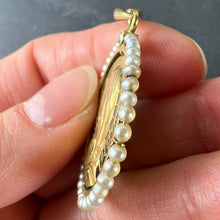 Load image into Gallery viewer, Antique French Virgin Mary 18K Yellow Gold Plique-a-Jour Enamel Pearl Pendant Medal
