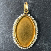 Load image into Gallery viewer, Antique French Sellier Virgin Mary 18K Yellow Gold Seed Pearl Medal Pendant
