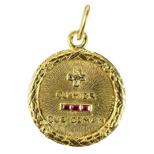 Load image into Gallery viewer, Augis French Plus Hier Ruby Diamond 18K Yellow Gold Love Charm Pendant
