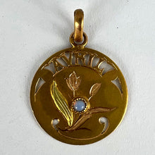 Load image into Gallery viewer, French April 18K Yellow Rose Gold Charm Pendant
