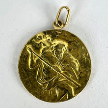 Load image into Gallery viewer, Large St Christopher 18K Yellow Gold Pendant Medal
