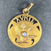 Load image into Gallery viewer, French April 18K Yellow Rose Gold Charm Pendant
