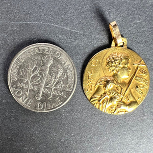 French Saint John the Baptist Jean 18K Yellow Gold Medal Pendant