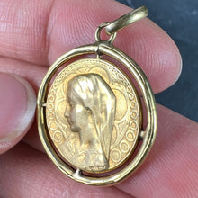Load image into Gallery viewer, French Dropsy Virgin Mary Virgo Gloriosa 18K Yellow Gold Medal Pendant
