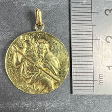 Load image into Gallery viewer, Large St Christopher 18K Yellow Gold Pendant Medal
