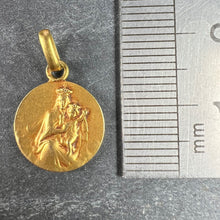 Load image into Gallery viewer, French Dropsy Sacred Heart Madonna and Child 18K Yellow Gold Medal Pendant
