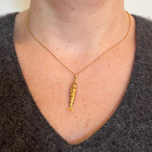 Load image into Gallery viewer, Yellow Gold Red Paste Articulated Flexible Fish Charm Pendant
