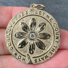 Load image into Gallery viewer, Merrin Let Me Count The Ways Daisy 14K Yellow Gold Diamond Love Pendant
