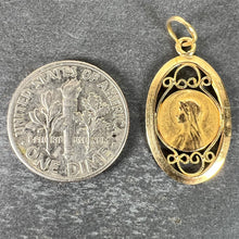 Load image into Gallery viewer, French Virgin Mary 18K Yellow Gold Filigree Charm Pendant Medal
