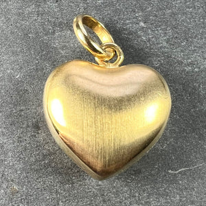 18K Yellow Gold Puffy Love Heart Charm Pendant