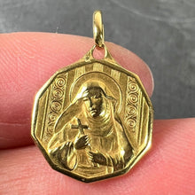 Load image into Gallery viewer, Italian Saint Therese 18K Yellow Gold Charm Medal Pendant

