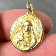 Load image into Gallery viewer, Italian Saint Therese 18K Yellow Gold Charm Medal Pendant
