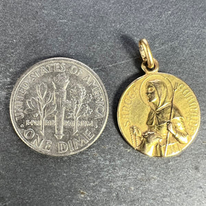 French Saint Germaine Germane 18K Yellow Gold Medal Pendant