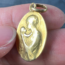 Load image into Gallery viewer, French Dropsy Madonna and Child 18K Yellow Gold Charm Pendant
