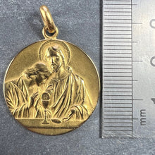 Load image into Gallery viewer, Large French Religious Jesus Christ Holy Communion 18K Yellow Gold Medal Pendant
