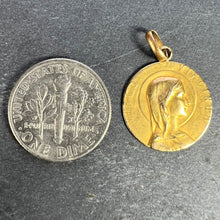 Load image into Gallery viewer, French 18K Yellow Gold Virgin Mary Virgo Virginum Medal Pendant
