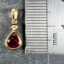 Load image into Gallery viewer, Pear Shaped Ruby Diamond 18K Yellow Gold Charm Pendant
