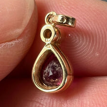 Load image into Gallery viewer, Pear Shaped Ruby Diamond 18K Yellow Gold Charm Pendant
