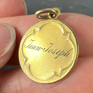 French Joseph and Jesus 18K Yellow Gold Medal Pendant