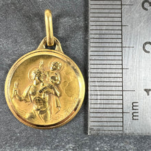 Load image into Gallery viewer, French Augis 18K Yellow Gold St Christopher Charm Pendant Medal
