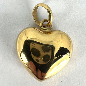 18K Yellow Gold Puffy Love Heart Charm Pendant