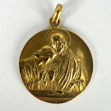 Load image into Gallery viewer, Large French Religious Jesus Christ Holy Communion 18K Yellow Gold Medal Pendant
