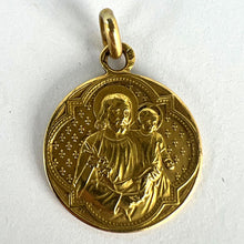 Load image into Gallery viewer, French Joseph and Jesus 18K Yellow Gold Medal Pendant
