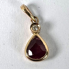 Load image into Gallery viewer, Pear Shaped Ruby Diamond 18K Yellow Gold Charm Pendant

