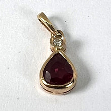 Load image into Gallery viewer, Pear Shaped Ruby Diamond 18K Yellow Gold Charm Pendant
