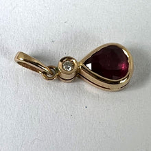 Load image into Gallery viewer, Pear Shaped Ruby Diamond 18K Yellow Gold Charm Pendant
