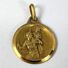 Load image into Gallery viewer, French Augis 18K Yellow Gold St Christopher Charm Pendant Medal
