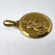 Load image into Gallery viewer, French Augis 18K Yellow Gold St Christopher Charm Pendant Medal
