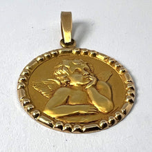 Load image into Gallery viewer, French Raphael’s Cherub 18K Yellow Gold Charm Medal Pendant
