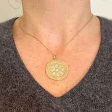 Load image into Gallery viewer, Merrin Let Me Count The Ways Daisy 14K Yellow Gold Diamond Love Pendant
