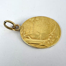 Load image into Gallery viewer, French Bonheur Good Luck 18K Yellow Gold Lucky Charm Medal Pendant
