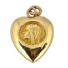 Load image into Gallery viewer, French Puffy Heart Virgin Mary 18K Yellow Gold Charm Pendant
