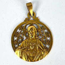 Load image into Gallery viewer, French Lavrillier Sacred Heart Madonna and Child 18K Yellow Gold Medal Pendant
