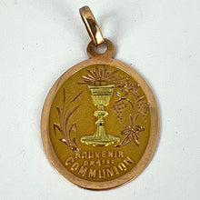 Load image into Gallery viewer, French First Communion 18K Rose Yellow Gold Medal Pendant

