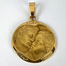 Load image into Gallery viewer, French Monier Love Heart &#39;Le Coeur Ne Vieillit Jamais&#39; 18K Yellow Gold Medal Pendant
