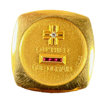 Load image into Gallery viewer, Augis French Plus Qu’Hier Ruby Diamond 18K Yellow Gold Love Charm Pendant
