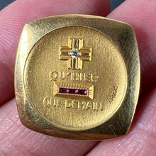 Load image into Gallery viewer, Augis French Plus Qu’Hier Ruby Diamond 18K Yellow Gold Love Charm Pendant
