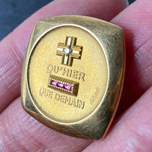 Load image into Gallery viewer, Augis French Plus Qu’Hier Ruby Diamond 18K Yellow Gold Love Charm Pendant
