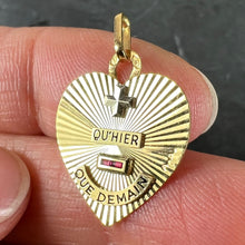 Load image into Gallery viewer, Augis More Than Yesterday Heart 18K Yellow White Gold Synthetic Ruby Love Pendant
