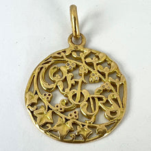 Load image into Gallery viewer, French Toujours Love Mistletoe Ivy 18K Yellow Gold Charm Pendant
