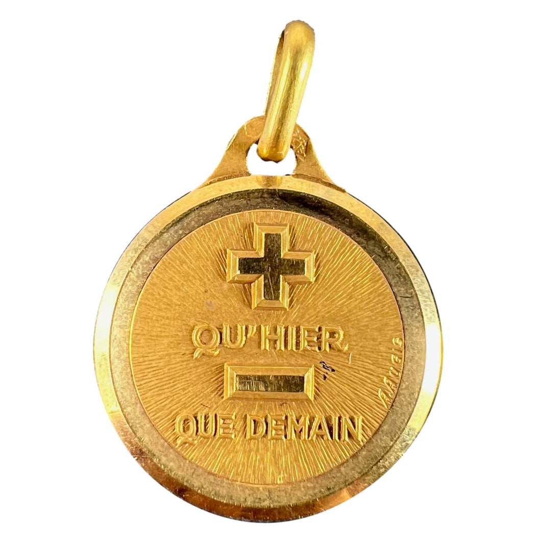 Augis French More Than Yesterday 18K Yellow Gold Love Charm Pendant