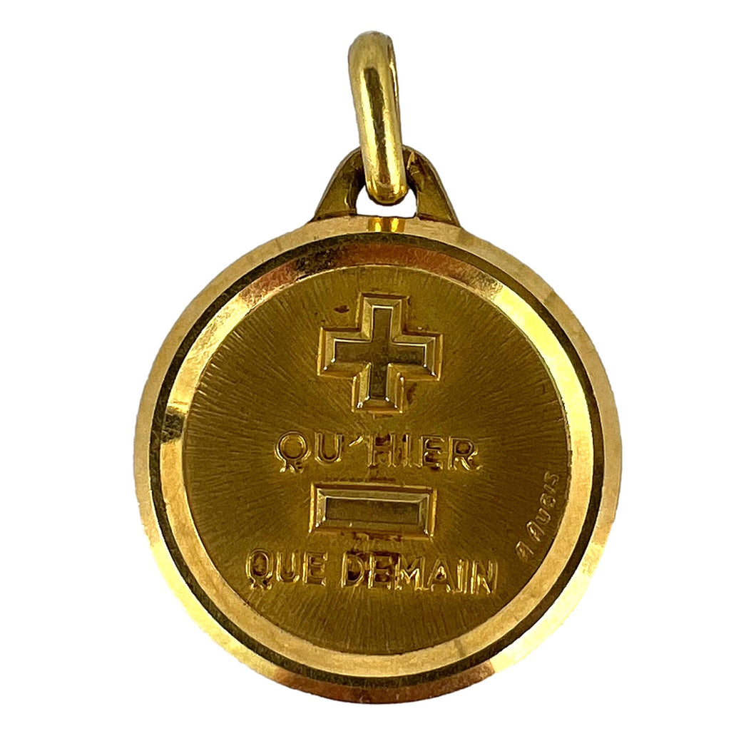 Augis French More Than Yesterday 18K Yellow Gold Love Charm Pendant