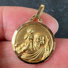 Load image into Gallery viewer, Vintage French St Christopher 18K Yellow Gold Religious Medal Pendant
