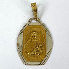 Load image into Gallery viewer, French Saint Therese 18K Yellow White Gold Charm Pendant
