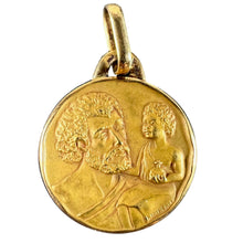 Load image into Gallery viewer, Vintage French KimberleySaint Christopher 18K Yellow Gold Medal Pendant
