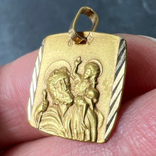 Load image into Gallery viewer, French 18K Yellow Gold Saint Christopher Religious Charm Pendant
